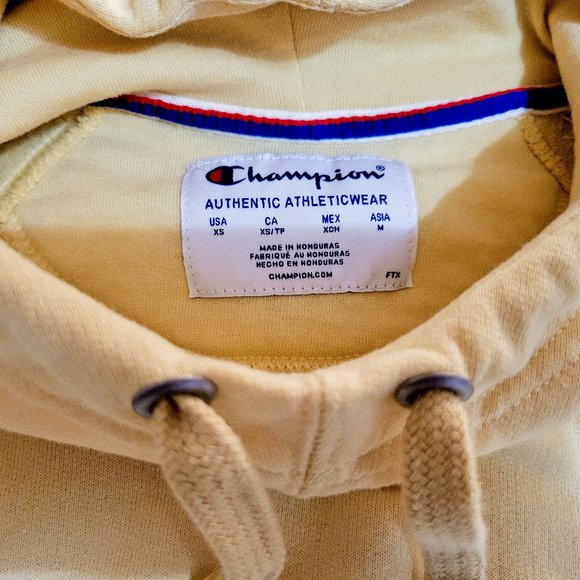 CHAMPION X-Small Hoodie 'Powerblend Graphic' Women (Melted Butter Yellow)  - EUC - Picture 5 of 5